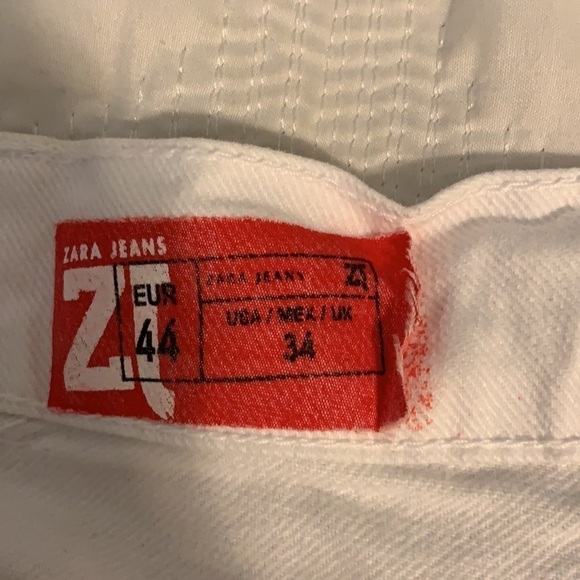Zara Straight Leg White Jeans, 34 - Picture 6 of 6